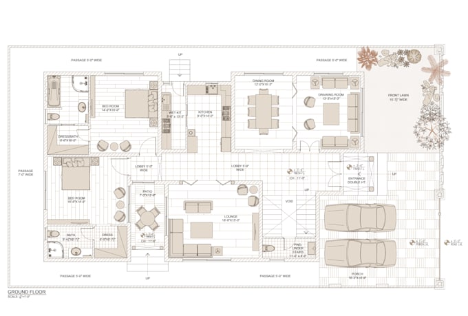 create professional architectural design and 2d drafting